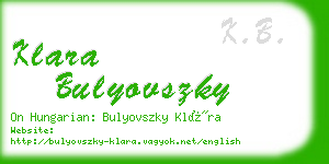 klara bulyovszky business card